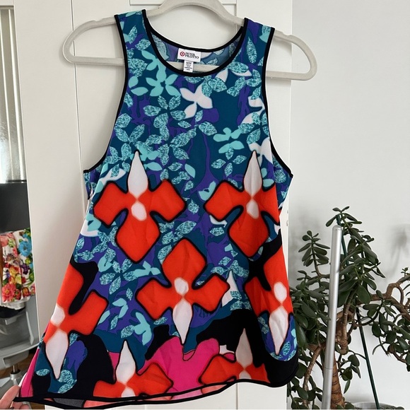 Peter Pilotto Red Pink Graphic Sleeveless Tank Top - Picture 1 of 3
